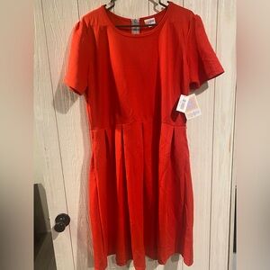 LuLaRoe NWT Women's Midi Dress in Vibrant Red
